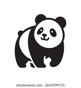 Stylized Black and White Panda Illustration 