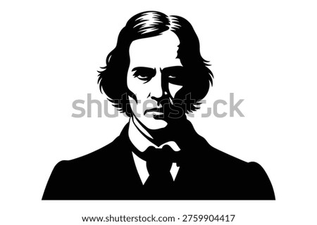 Stylized black and white portrait of a man in formal wear