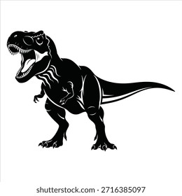 Stylized black and white vector illustration of Styracosaurus dinosaur, herbivorous dinosaur with long nose horn and frill spikes. Perfect for creative projects.