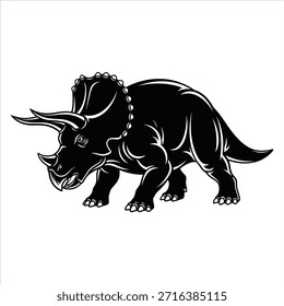 Stilisierte schwarz-weiße Vektorgrafik von Tyrannosaurus Rex Dinosaurier, heftiges Raubtier Reptil mit großem Kopf und kräftigen Kiefern. Ideal für jedes Thema.
