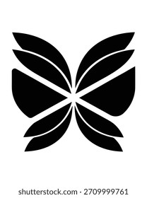 Diseño de logotipo de ala negra estilizada en silueta minimalista