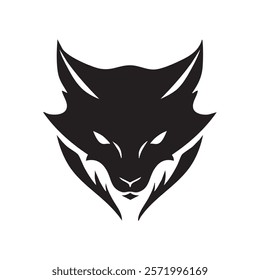 Stylized black wolf head logo design with fierce expression.