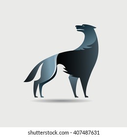 Stylized black wolf icon