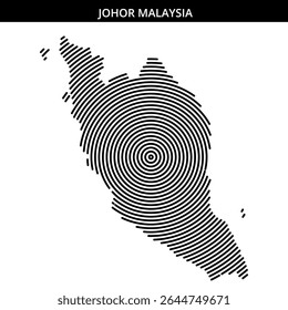 Stylized black-and-white spiral design of Johor.