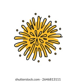 Flor estilizada irradia para fora em design de ilustração floral simplista