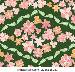 Stylized blooms fill a diamond graphic ripple pattern. Great to decorate any fabric or paper!