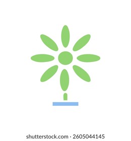 Stylized Blossom Icon with Simple Linear Form