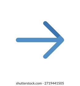 A stylized blue arrow points right, set against a solid White Background. Flat design indicates direction or progression.