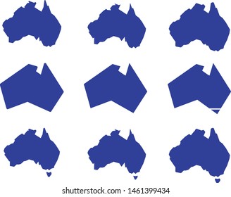 Stylized Blue Australia Vector Maps