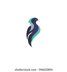 stylized blue bird, a swallow, a logo on a white background