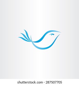 stylized blue bird vector design