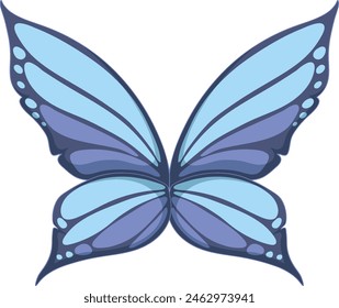 Stylized blue butterfly with decorative wings