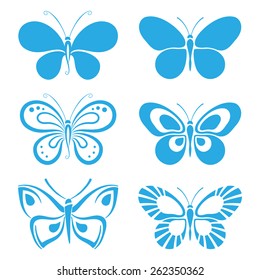stylized blue butterflys