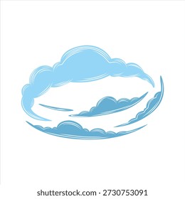 Stylized blue clouds swirling pattern graphic illustration Vector