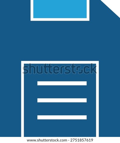 Stylized blue floppy disk icon representing data saving and digital storage concepts