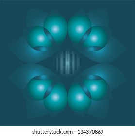 Stylized blue flower background