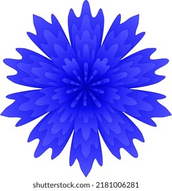 A Stylized Blue Flower, Close Up. Based On The Cornflower, But Not Accurate.
Vector.