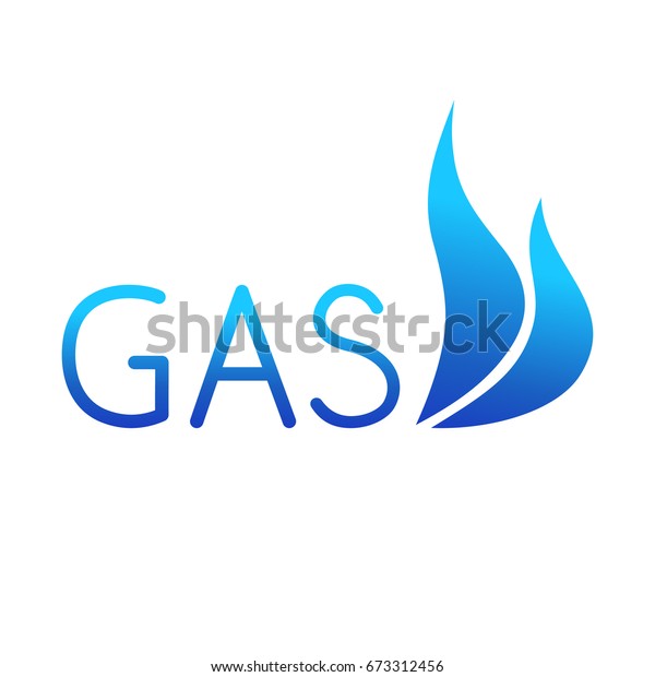 Stylized Blue Gas Logo On White Stock Vector (Royalty Free) 673312456