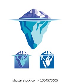 Stylized blue iceberg icon. Vector illustration