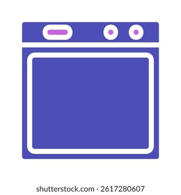 Stylized Blue Laundry Appliance Machine Graphic