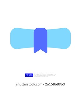 Stylized Blue and Light Blue Diploma Certificate Icon Representing Academic Achievement and Success in Education Context