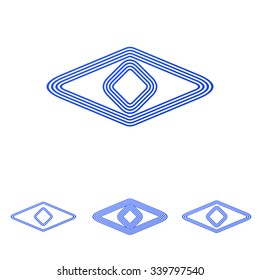 Stylized blue line eye logo design set