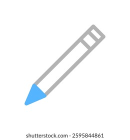 Stylized Blue Pencil Icon Illustration Design