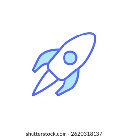Stylized Blue Rocket Icon Representing Innovation and Growth in Internet Marketing and SEO Strategies