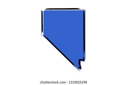 Stylized blue sketch map of Nevada