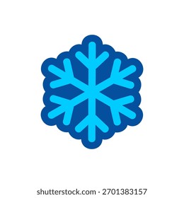 A stylized blue snowflake icon with a darker blue outline, representing winter and cold weather conditions.