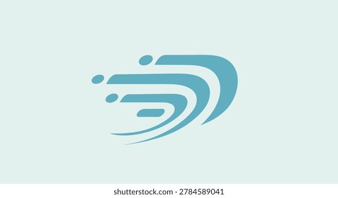 Stylized blue swirling motion graphic