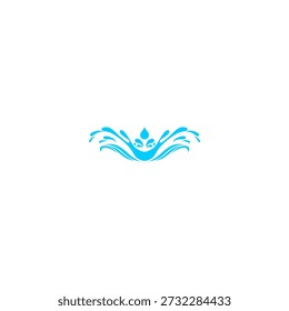 Elemento decorativo estilizado del chapoteo del agua azul	