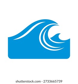 Stylized blue wave icon representing ocean or water