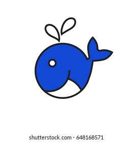 Stylized blue whale logo