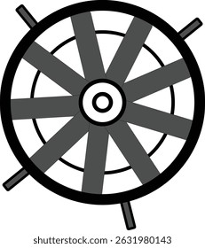 stylized boat controller wheel vector
