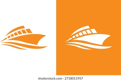 Stylized Boat and Waves Icon