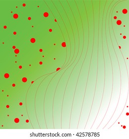 stylized body with red bubbles background, vector art illustration