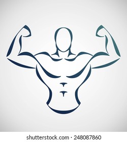 stylized bodybuilder