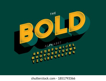 Stylized bold alphabet font vector