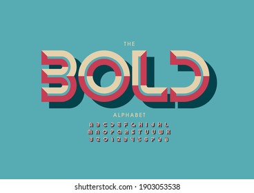 Stylized bold alphabet font vector
