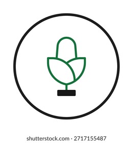 Stylized botanical emblem that utilizes a symmetrical form to evoke organic growth. A clean, minimalist design communicates simplicity and visual harmony, creating a modern abstract representation