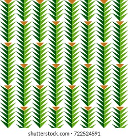 Stylized botanical geometric design. Seamless vector pattern