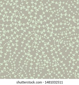 Stylized botanical grass twigs seamless pattern