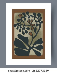 Stylized Botanical Illustration featuring an array of beautiful earthy tones and hues