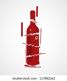 stylized bottle of wine