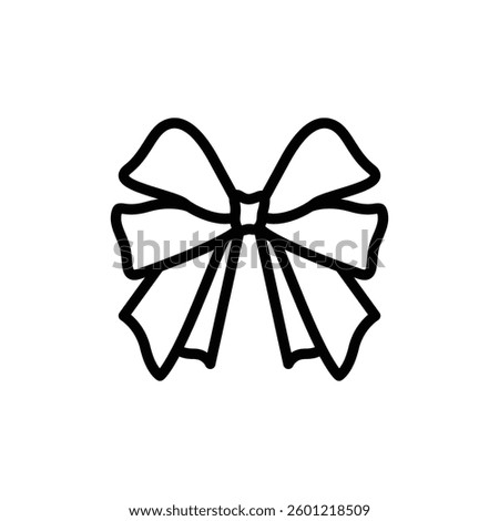 Stylized bow icon presents a simple yet elegant graphic perfect for decorating gifts, cards, or for general design use.