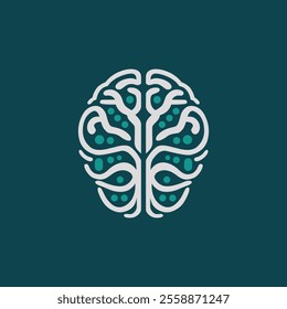 Stylized Brain Art Design Logo