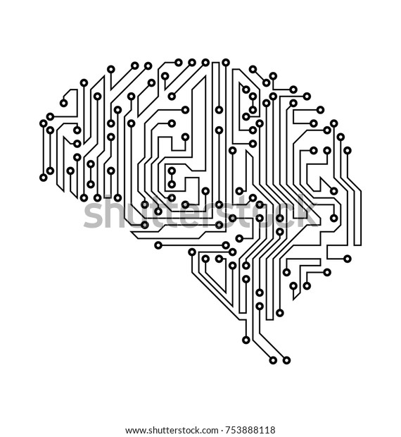 定型化した脳 回路基板のテクスチャー 電気の精神 イラストベクター画像 のベクター画像素材 ロイヤリティフリー