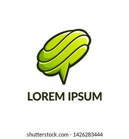 Stylized brain and mind vector icon.