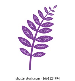 Stylized branch with leaves. Vector image. Element for design and decoration.